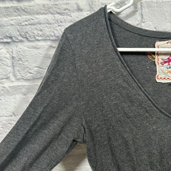 Johnny Was JWLA Grey Long Sleeve Floral Embroidered Gray Dress Size Small - Picture 4 of 10